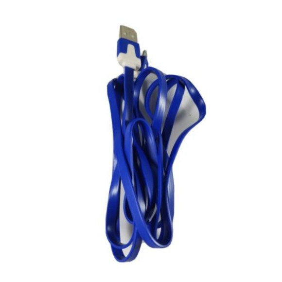 WIRELESS GEAR USB Sync & Charge Flat Cable Droid Samsung LG Blue Ribbon - Picture 1 of 4